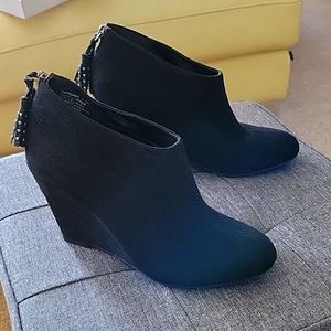 Black suede boots